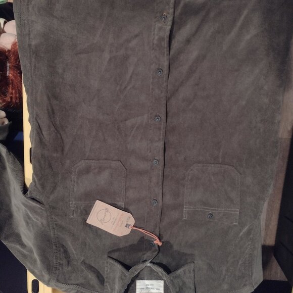 Original weatherproof mens medium vintage olive cordoroy button long sleeve - Picture 7 of 8